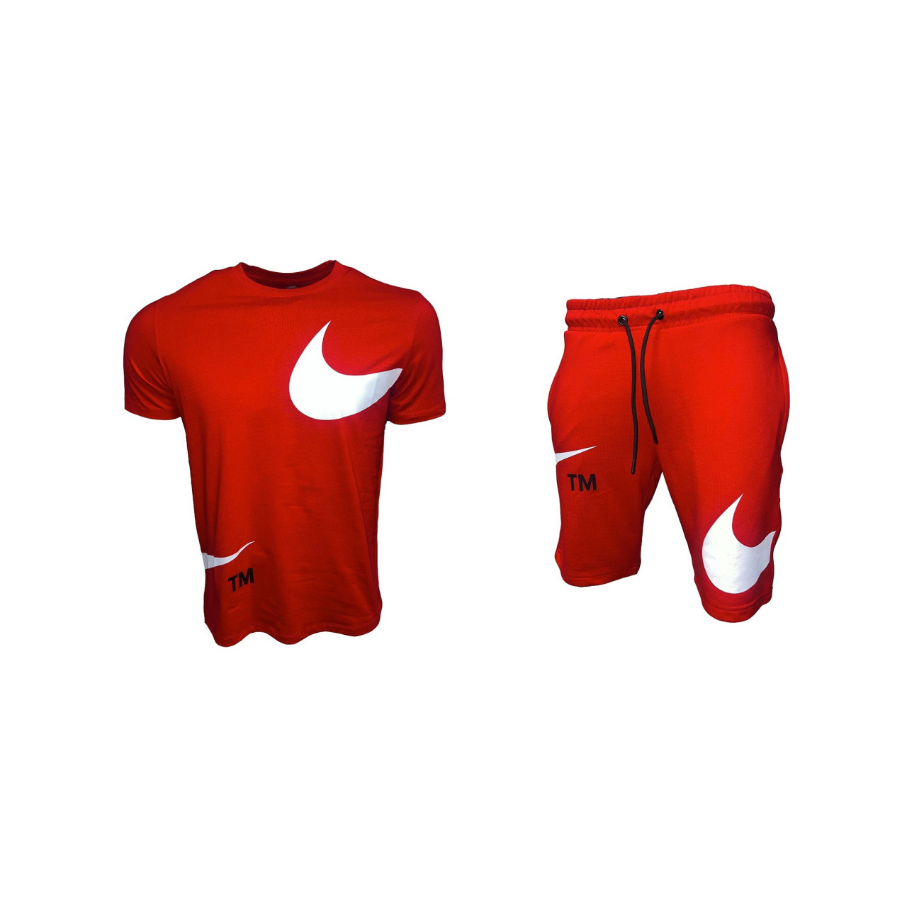 Мъжки спортен къс комплект Nike Swoosh  Shorts + T-shirt Red